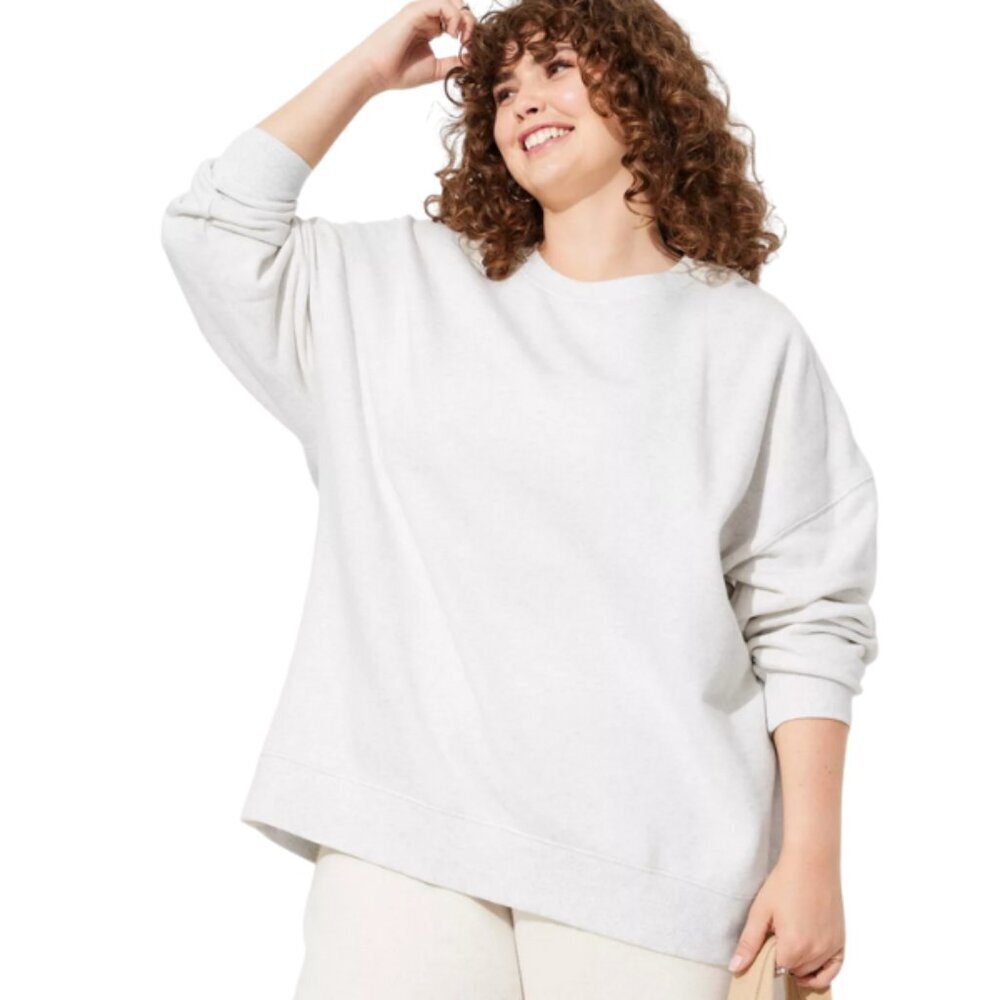 Wild Fable Women’s Oversized Sweatshirt Heather Gray Pullover Fleece XXL
